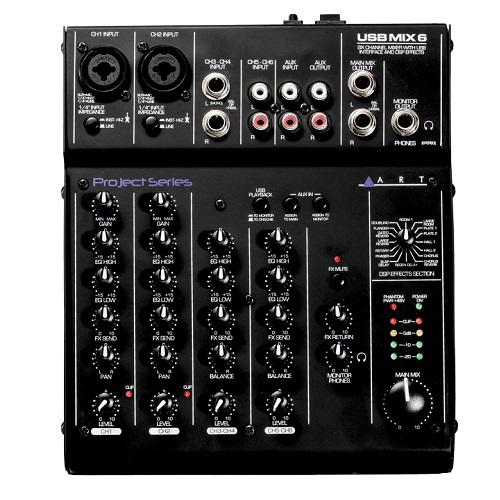 ART ProAudio USBMIX6 ART 6 CH USB RECORDING MIXER W/FX - ART USBMix6 Six Channel Mixer and USB Audio Interface