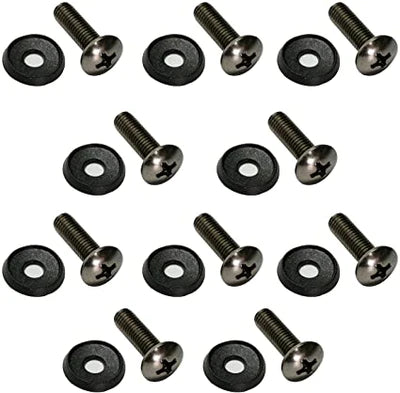 GATOR GA-20 Package of 10 black 10-32 rack screws and washers for threaded steel rail racks.