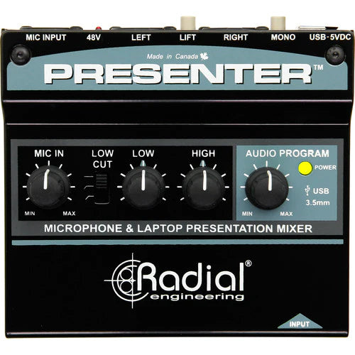 Radial Presenter - Radial Engineering PRESENTER Mixer w/ XLR, 3.5mm, & USB Inputs
