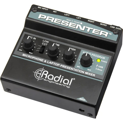 Radial Presenter - Radial Engineering PRESENTER Mixer w/ XLR, 3.5mm, & USB Inputs