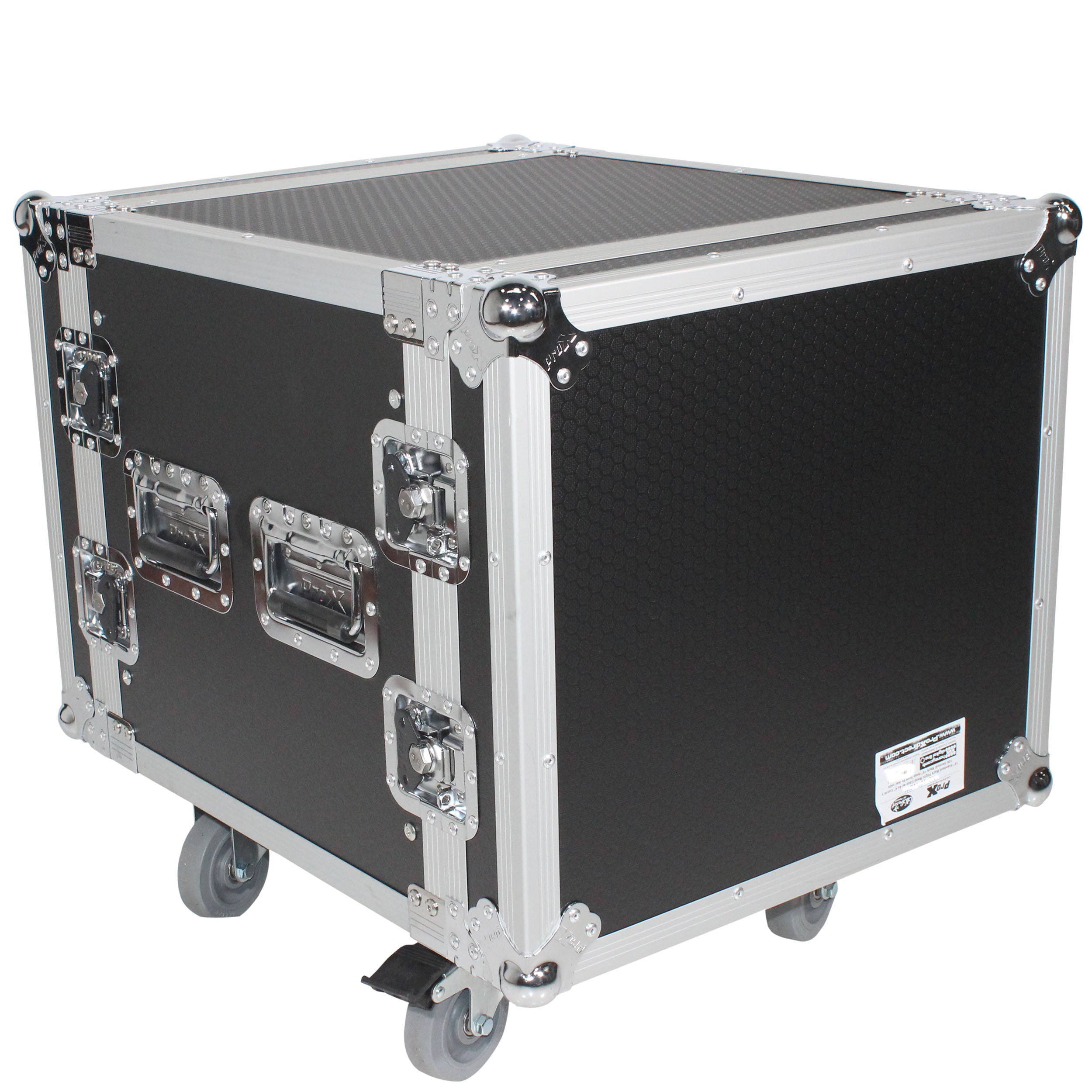 PROX-T-10RSP24W Road Case - 10U Space Shockproof Amp Rack ATA Flight Case 24 In Depth W-Casters