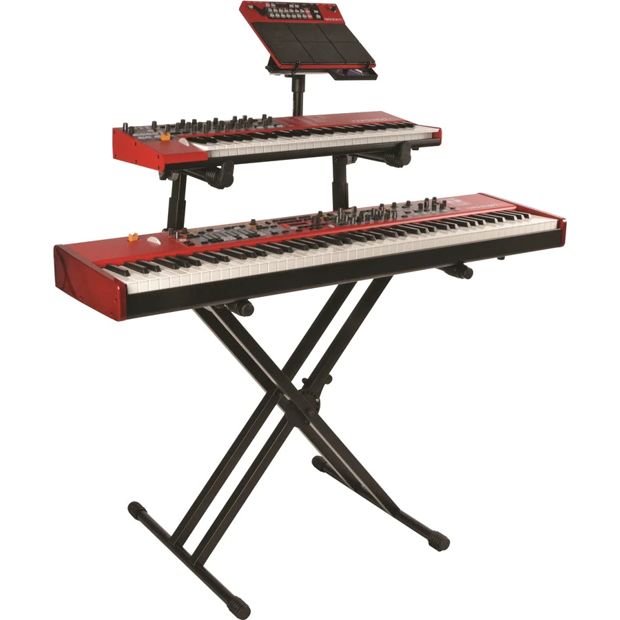 QUIKLOK QL742 Double braced 2 tier X-style keyboard stand - Quiklok QL742 Double Braced 2 Tier X-Style Keyboard Stand