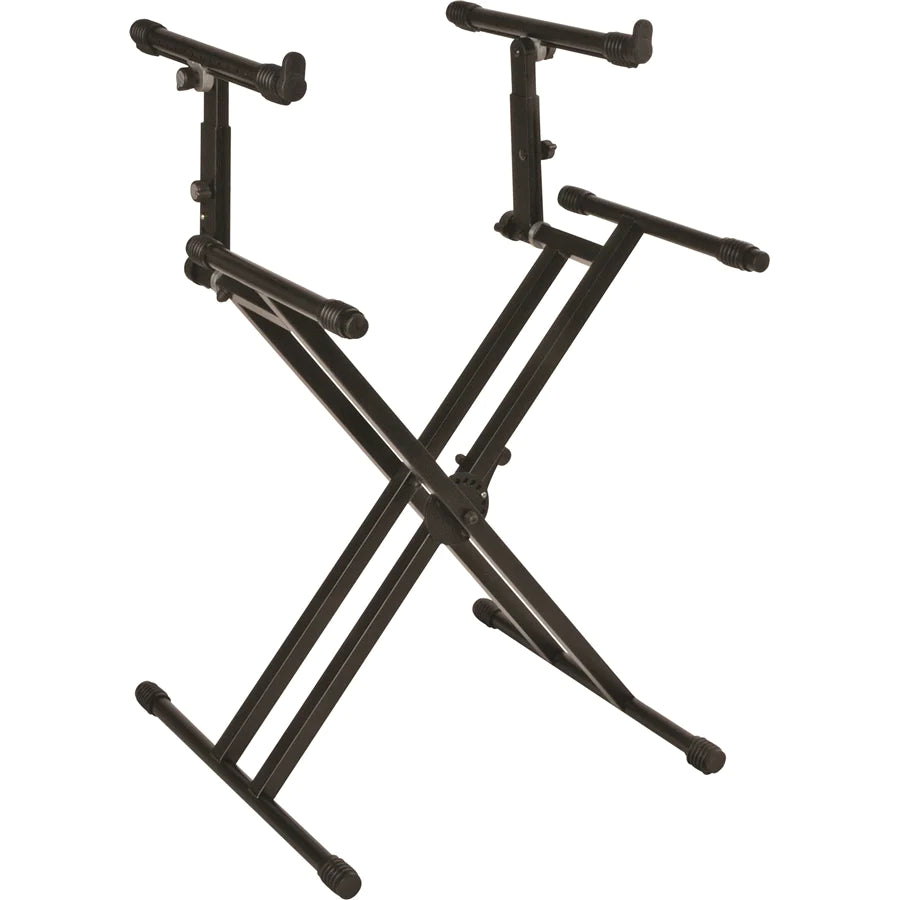 QUIKLOK QL742 Double braced 2 tier X-style keyboard stand - Quiklok QL742 Double Braced 2 Tier X-Style Keyboard Stand