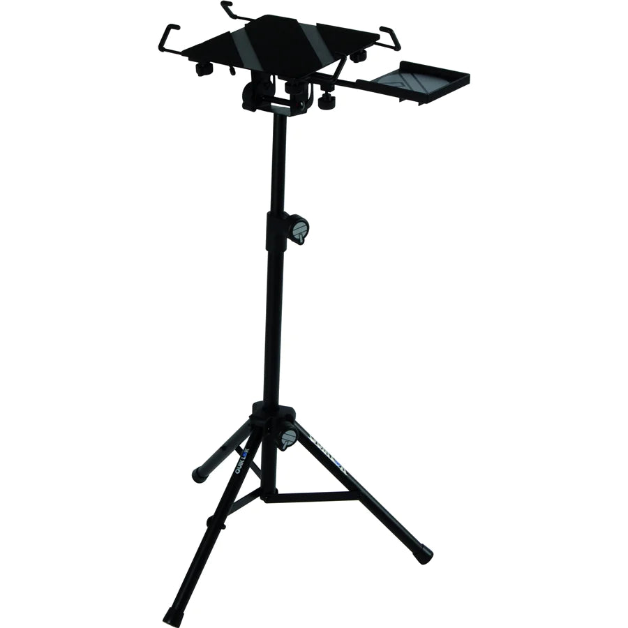 QUIKLOK LPH004 Tripod laptop stand, pull-out mouse tray, side anchors - Quiklok LPH004 Tripod Laptop Stand w/ Pull-Out Mouse Tray and Side Anchors