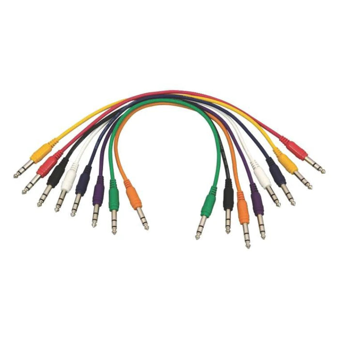 ON STAGE PC18-17TRS-S - On-Stage PC18-17TRS-S Straight Patch TRS-TRS Cables 8-Pack