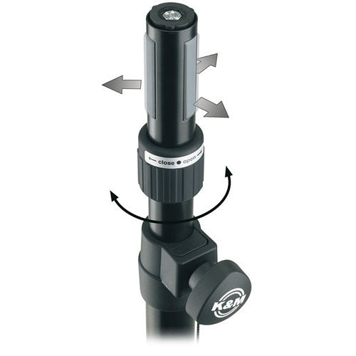 K&M 21367-BLACK Stand Speaker - K&M 21367 Adjustable Threaded Satellite Speaker Pole Rod (Black)
