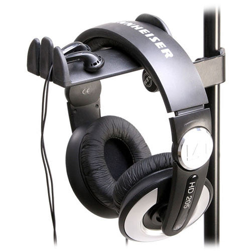 K&M 16080-BLACK Headphone Accessory - K&M 16080 Screw Clamp Headphone Holder