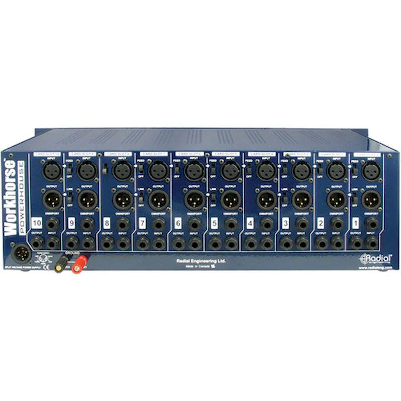 Radial Powerhouse - Radial Engineering POWERHOUSE 500 Series 10 Slot Power-Rack 19" 3RU, 1600 mA Power Supply