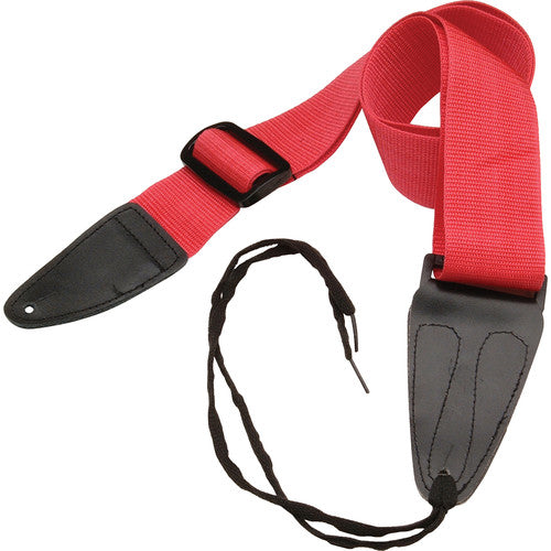 ON STAGE GSA10RD - On-Stage GSA10RD Guitar Strap with Leather Ends (31 to 52", Red)