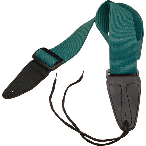 ON STAGE GSA10GE - On-Stage GSA10GE Guitar Strap with Leather Ends (31 to 52", Green)