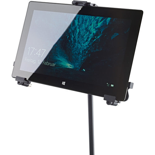 K&M 19790-BLACK Stand AV Monitor - K&M 19790 iPad/Tablet Holder (5/8" Thread)