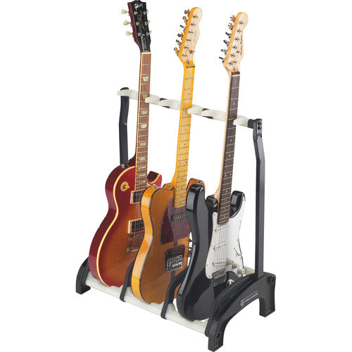 K&M 17513-BLACK Stand Guitar - K&M 17513 Guardian 3, Three-Guitar Stand (Black/Translucent)