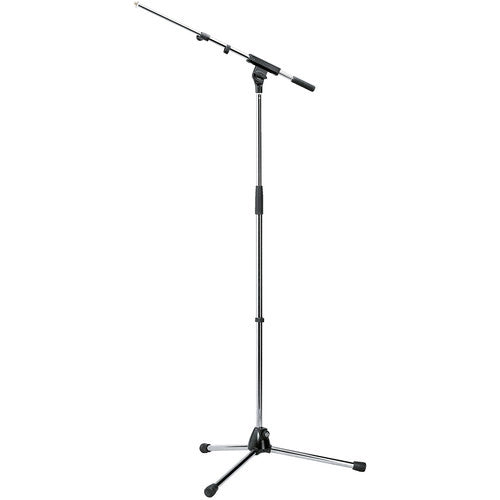 K&M 210/8-CHROME Stand Mic - K&M 210/8 Tripod Microphone Stand with Telescoping Boom (Chrome)