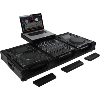 Odyssey FZGSL12CDJWRBL Case DJ Gear - Odyssey Black Label Universal CD/Digital Media Player DJ Coffin with Wheels