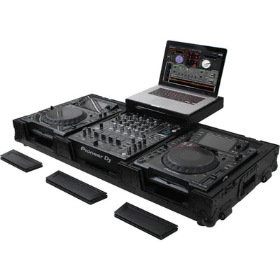 Odyssey FZGSL12CDJWRBL Case DJ Gear - Odyssey Black Label Universal CD/Digital Media Player DJ Coffin with Wheels