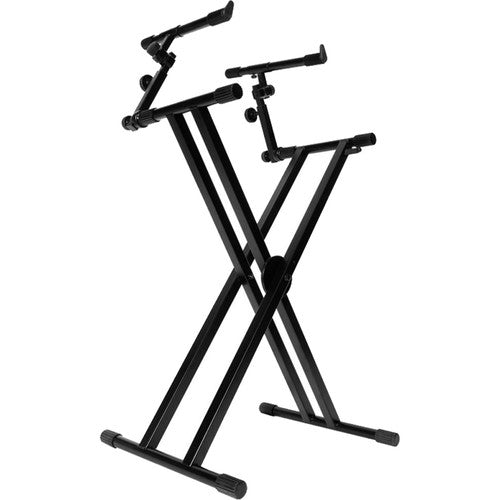 ON STAGE KS7292 - On-Stage KS7292 Double-X Ergo Lok Keyboard Stand with Second Tier