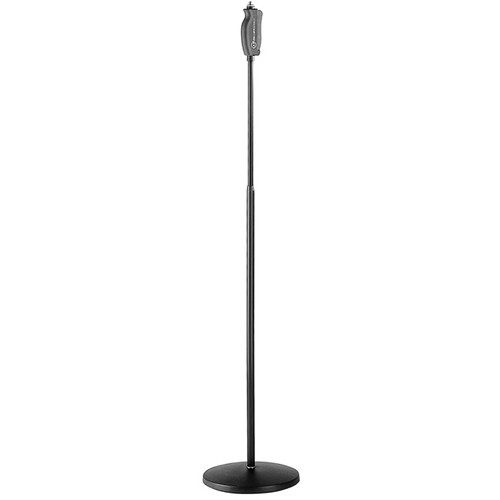K&M 26085-BLACK Stand Mic - K&M 26085 One-Hand Adjustable Microphone Stand with Cast-Iron Base - Measures: 41.73 to 66.53" (1060 to 1690mm) (Black)