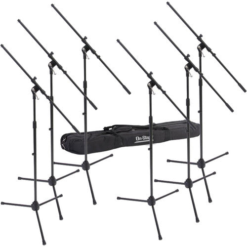 ON STAGE MSP7706 - On-Stage MSP7706 Euroboom Microphone Stand Bundle with Bag (6 Stands)