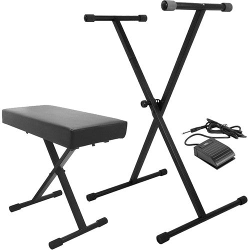 ON STAGE KPK6520-CB - On-Stage Keyboard Stand and Bench Pack with Keyboard Sustain Pedal