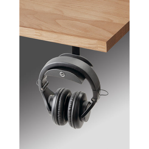 K&M 16330-BLACK Headphone Accessory - K&M 16330 Headphone Hanger (Black)