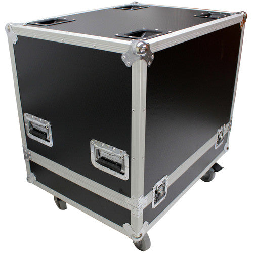 PROX-RCF-HDL20A LA X2W Speaker Road Case - Dual Flight-Road Case for 2 RCF HDL 20-A Line Array Speakers W-Wheels