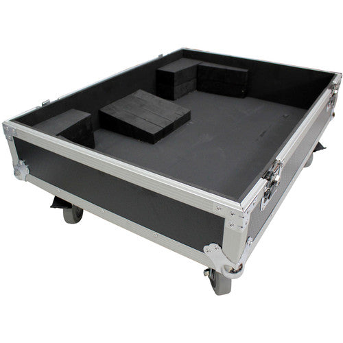 PROX-RCF-HDL20A LA X2W Speaker Road Case - Dual Flight-Road Case for 2 RCF HDL 20-A Line Array Speakers W-Wheels