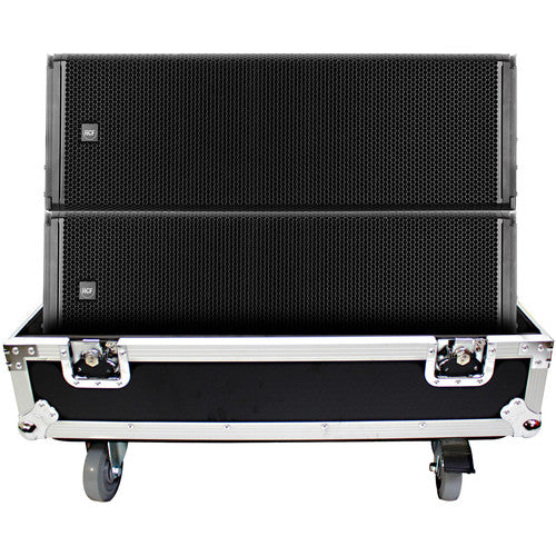 ProX RCF-HDL30A LA X2W Speaker Road Case - Fits RCF HDL 30-A Line Array Speaker Flight Case W/Wheels (Holds 2 Speakers)