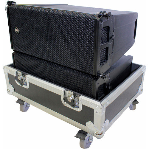 PROX-X-RCF-HDL6A LA X2W Speaker Road Case - Line Array Flight Case for 4 RCF HDL6-A HDL26-A Speakers W/Wheels