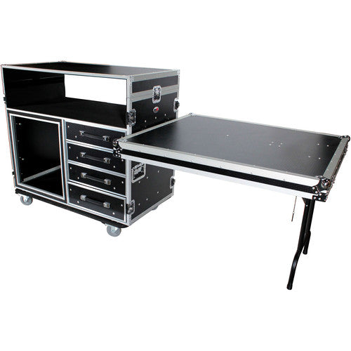 PROX-XS-12U4DTWCO - Dual-Table Case And Mixing Console Workstation W-Casters