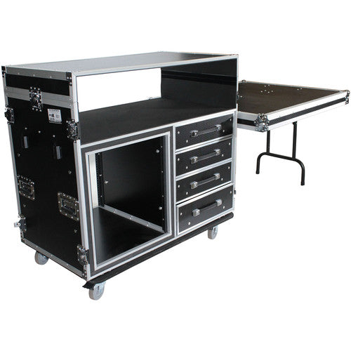 PROX-XS-12U4DTWCO - Dual-Table Case And Mixing Console Workstation W-Casters