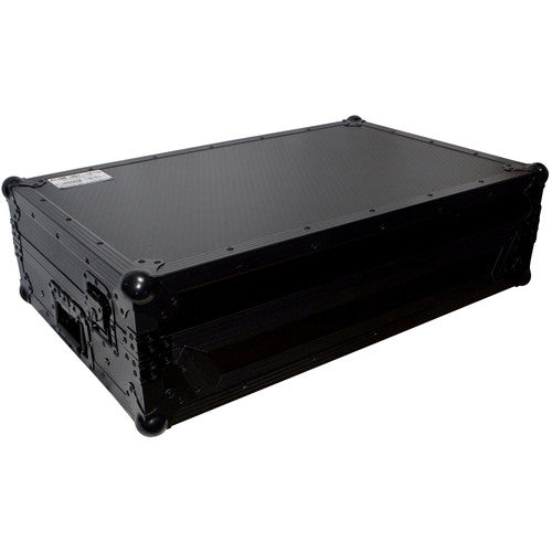 PROX-XS-XDJRX2 WLTBL - ProX Flight Case with Shelf and Wheels for Pioneer XDJ-RX, RX2 & RX2-W Controllers (Black on Black)