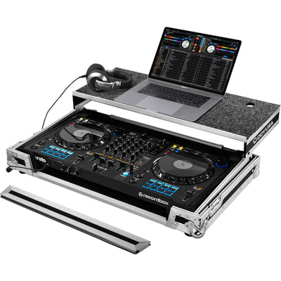 Odyssey FZGSDDJFLX6 Case DJ Gear - Odyssey Flight Zone Glide Style Case for Pioneer DDJ-FLX6 rekordbox DJ Controller - Silver on Black