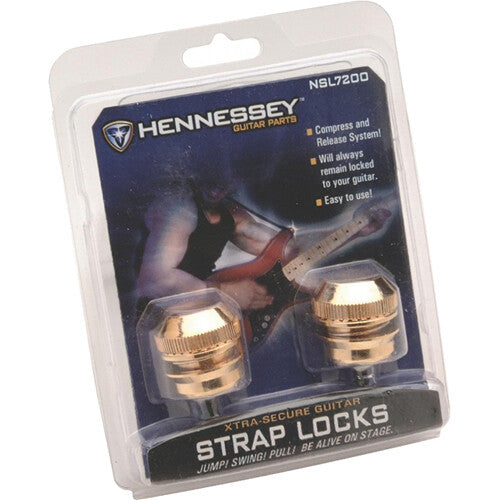 ON STAGE NSL7200G - On-Stage NSL7200G HENNESSEY STRAP LOCK / GOLD ( Pair x2 )