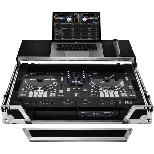 Odyssey FZGSRANEONEW1 Case DJ Gear -Odyssey Flight Zone Glide Style Flight Case for Rane One DJ Software Controller - Silver on Black