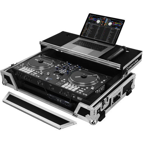 Odyssey FZGSRANEONEW1 Case DJ Gear -Odyssey Flight Zone Glide Style Flight Case for Rane One DJ Software Controller - Silver on Black