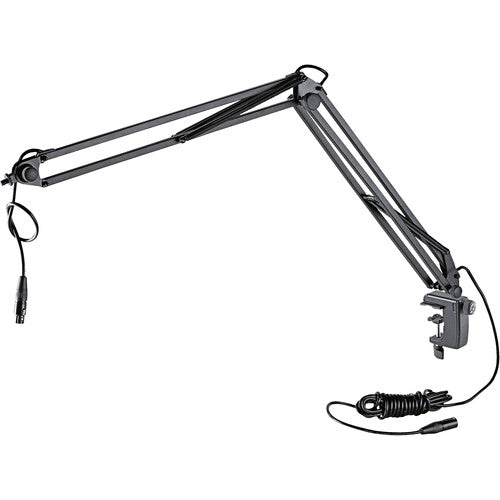 K&M 23850-BLACK Stand Mic - K&M 23850 Broadcast Microphone Desk Arm with Clamp