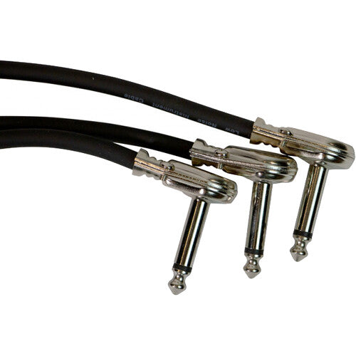 ON STAGE PC506B-3PK - On-Stage Patch Cable with 1/4" TS Pancake (Flat) Connectors Bundle (6", 3-Pack)
