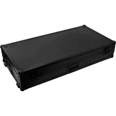 Odyssey FZGS12CDJWXD2BL Case DJ Gear - Odyssey Extra-Deep Coffin Flight Case with Glide Platform for 12" DJ Mixer and Two Large-Format Media Players - All Black
