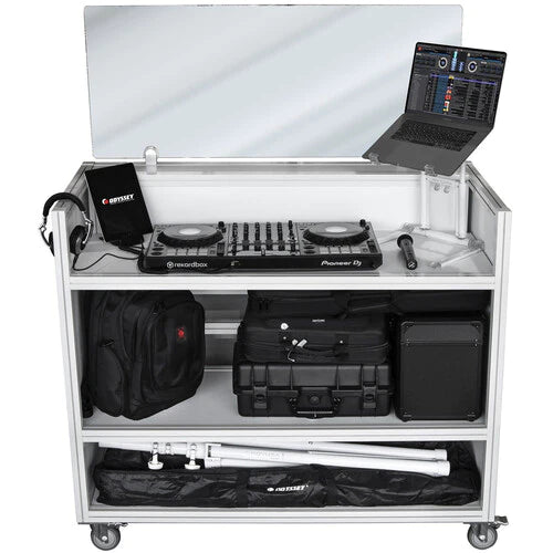 Odyssey MDJ65W Stand DJ Equipment - Odyssey Majestic Portable DJ Booth with Flat Screen Monitor Cabinet - 65"