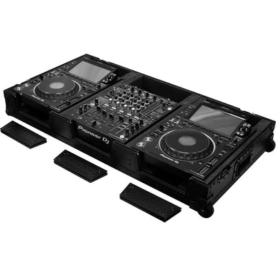 Odyssey 810158 Case DJ Gear - Odyssey Industrial Board Case for 12" DJ Mixer and Two Pioneer CDJ-3000 - All Black