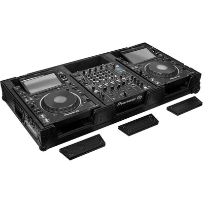 Odyssey 810158 Case DJ Gear - Odyssey Industrial Board Case for 12" DJ Mixer and Two Pioneer CDJ-3000 - All Black