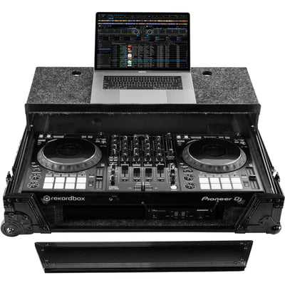 Odyssey FZGSDDJ1000BL1UCW DJ Case - Odyssey Pioneer DDJ-1000/DDJ-1000SRT 1U Flight Zone Case with Glide Platform and Corner Wheels - Black
