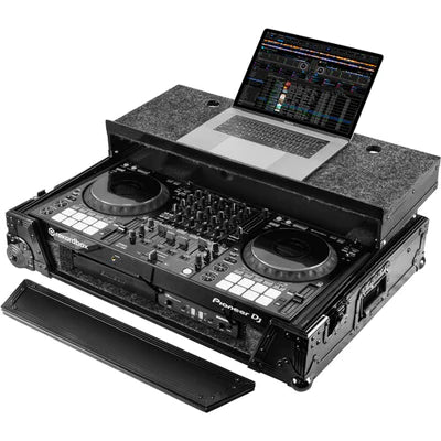 Odyssey FZGSDDJ1000BL1UCW DJ Case - Odyssey Pioneer DDJ-1000/DDJ-1000SRT 1U Flight Zone Case with Glide Platform and Corner Wheels - Black
