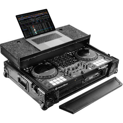 Odyssey FZGSDDJ1000BL1UCW DJ Case - Odyssey Pioneer DDJ-1000/DDJ-1000SRT 1U Flight Zone Case with Glide Platform and Corner Wheels - Black