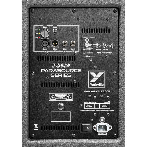 YORKVILLE PS18SF - Yorkville PS18SF Sound 18" 1200 Watt Powered Subwoofer With 8 Fly Points Installation