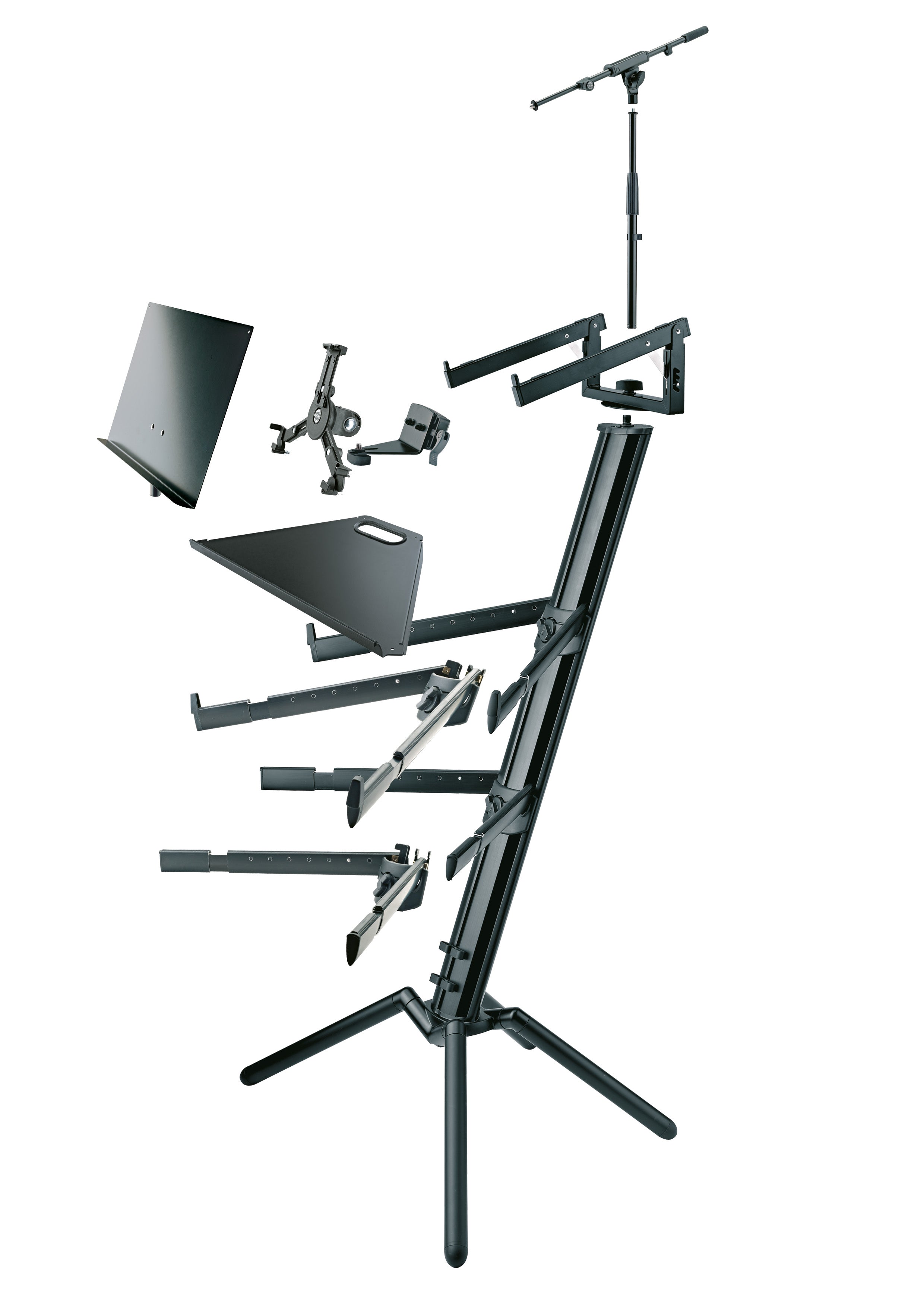 K&M 18860-BLACK Stand Keyboard - 18860 Keyboard stand »Spider Pro«  18860-000-35 - black anodized