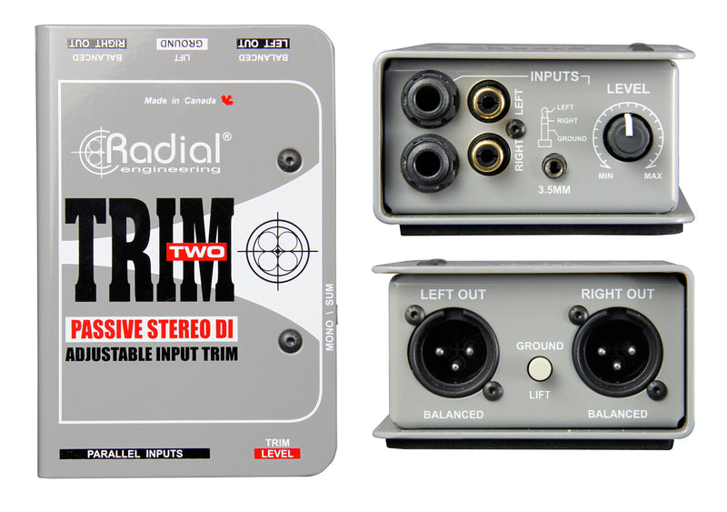 Radial Trim-Two - Passive DI for AV with level control, 2 channels with mono merge.