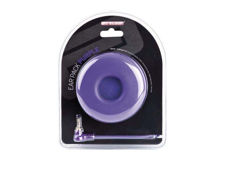 RELOOP EARPACK-WIRE-PURPLE - curled purple cord + pair of purple ear cups f/ RHP-10
