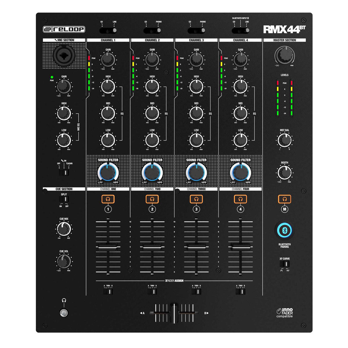 RELOOP RMX-44BT - 4 Channel Bluethooth Dj Mixer