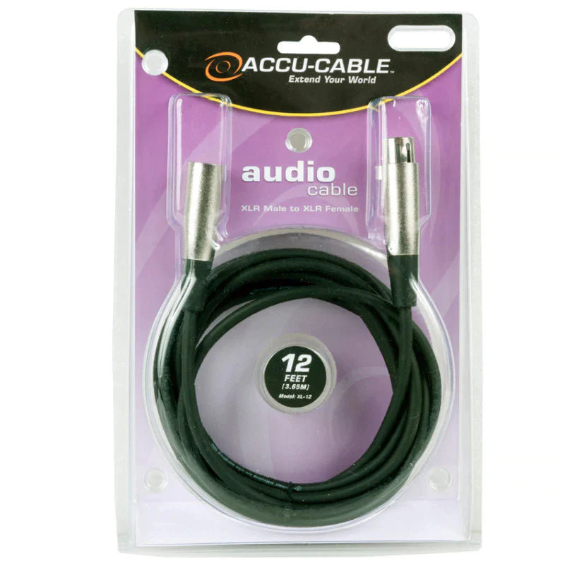 XL-12 - Accu-Cable XLR Microphone Cable 12 Feet